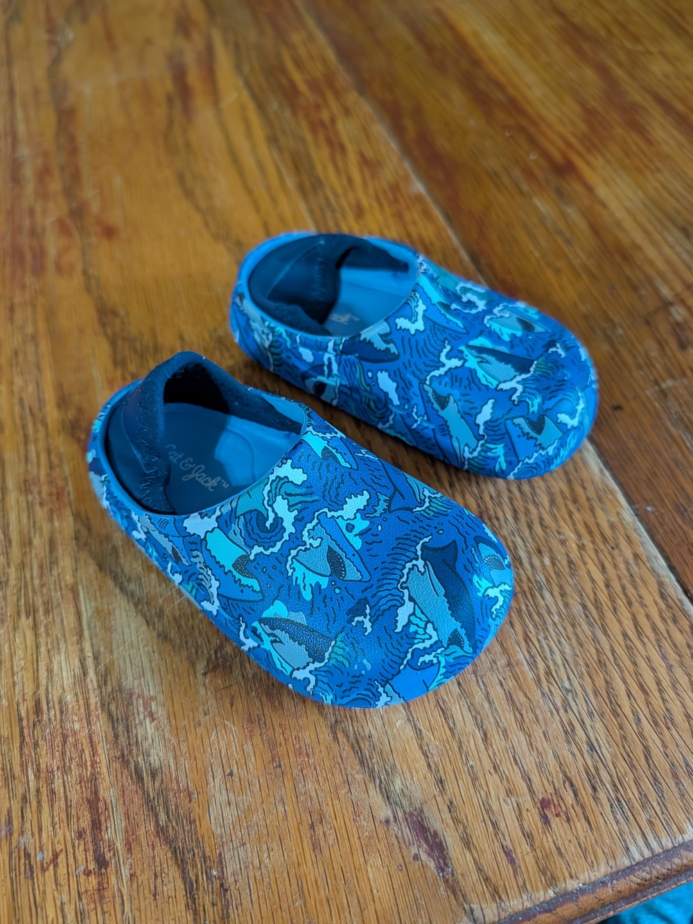 Cat & Jack Blue Shark-Pattern Kids Water Shoes